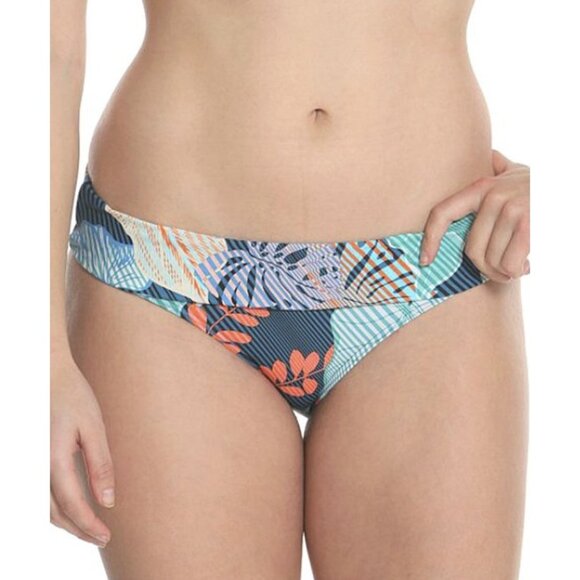 NWT Sun & Sea Trading Company Bikini Bottom Womans Size 14 Blue Foldover NEW - Picture 1 of 1
